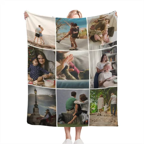Miniatura 11 de Manta personalizada con foto, manta personalizada de franela polar para madre, padre, familia, amigos, amantes de mascotas, boda, día de San 1 Foto