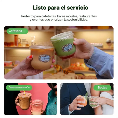 Miniatura 3 de TOSSWARE NATURAL Arco de 12 onzas – Vasos fríos transparentes de 3.858 in a base de plantas – Alternativa de plástico para fiestas, despedidas