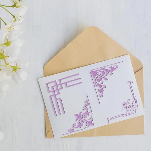 Miniatura 5 de 4 troqueles de corte de metal para marco de ventana, troqueles cuadrados de metal de flores para hacer tarjetas, plantillas de troqueles en relieve