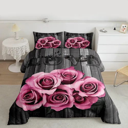 Miniatura 34 de Erosebridal Juego de edredón de corona King y Queen, juego de ropa de cama para parejas adultos, mujeres y hombres, juegos de edredón para boda, San