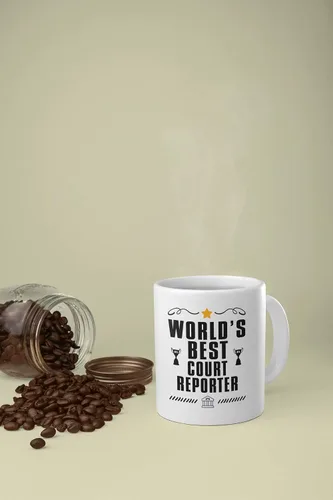 Miniatura 6 de Casitika Regalos para reportero de la corte. Taza de café de informes judiciales de 11 onzas. El mejor reportero del mundo. Idea de regalo