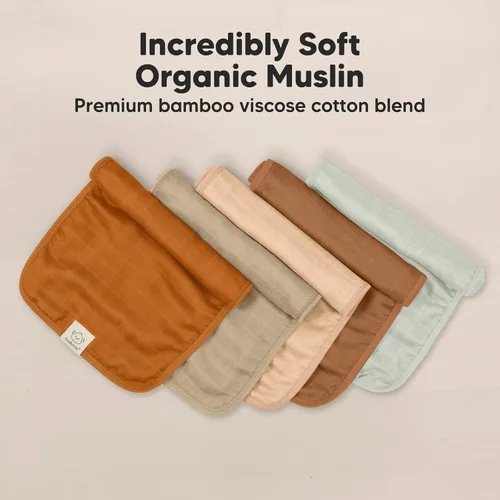 Miniatura 4 de KeaBabies Paños Eructadores de Muselina de Algodón para Bebé Niño, Niña - Paquete de 5 Paños Suaves y Absorbentes para Eructar para Bebés, Toallas
