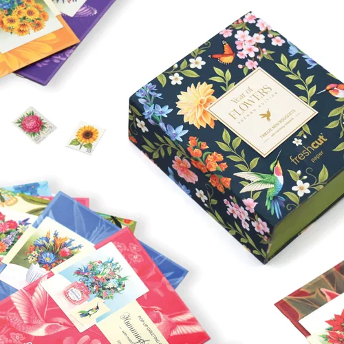 Miniatura 9 de Freshcut Paper Tarjetas desplegables, juego de 12 mini ramos de flores con tarjeta a juego, tarjetas de felicitación de flores emergentes 3D de 6