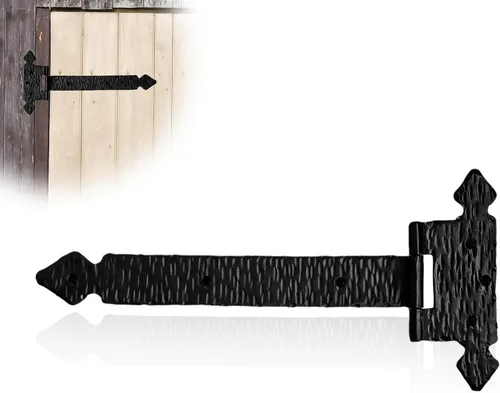 Miniatura 23 de Paquete de 2 bisagras de hierro forjado negro de 9 pulgadas, bisagras decorativas de hierro forjado, bisagras de hierro rústico para persianas