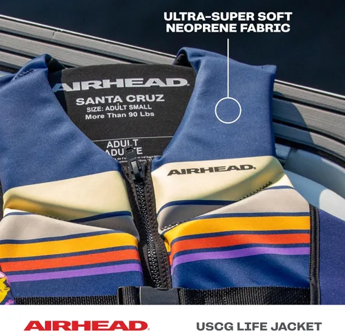 Miniatura 3 de Airhead Chaleco salvavidas Santa Cruz de varios tamaños, chalecos de natación para adultos, niños y jóvenes, tela Kwik Dry Neolite, aprobado por USCG