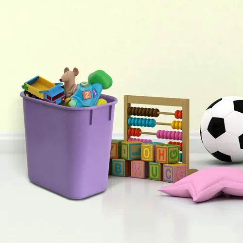 Miniatura 6 de Acrimet Papelera para escritorio, 3.25 galones, 13 cuartos de galón, 12 litros, basurero (plástico) (color morado) (juego de 4)