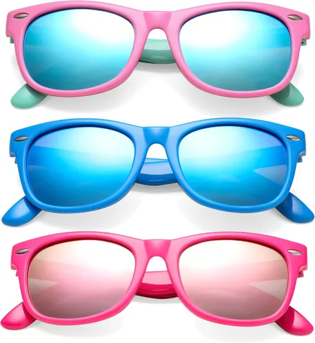 Miniatura 36 de Lentes de sol polarizados para niños y niñas, marco flexible irrompible TPEE con protección UV400 de 3 a 8 años