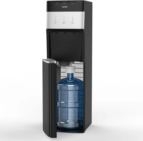 Dispensador enfriador de agua con carga inferior autolimpiante para botellas de 3-5 galones, agua fría, caliente y a temperatura ambiente, con