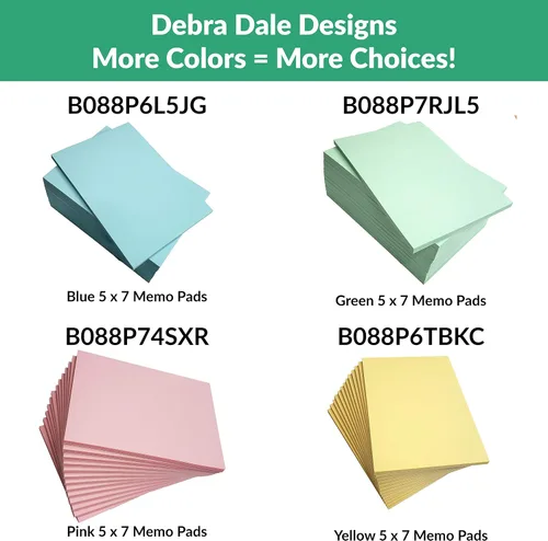 Miniatura 3 de Debra Dale Designs - Bloc de notas blanco de 5 × 7 – 13 blocs de notas sin rayas con respaldo de aglomerado – Bloc de notas duradero para el trabajo