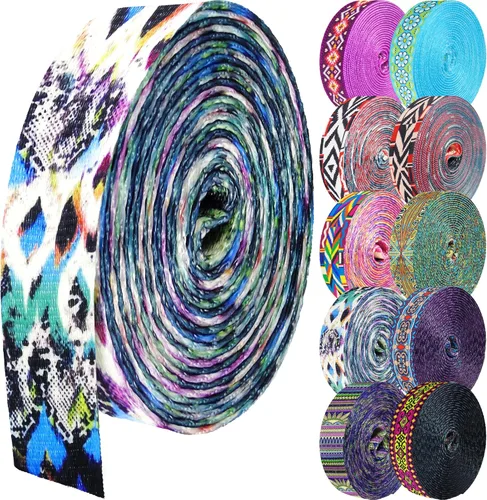 Miniatura 39 de 1.5 pulgadas Correa de nailon con patrón, correas de cinturón de nailon, correas para bolso, correas para mochila, cinturón de nailon