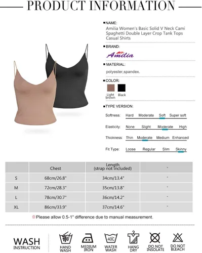 Miniatura 6 de Amilia - Camiseta sin mangas básica para mujer, cuello en V profundo, de doble capa, estilo casual