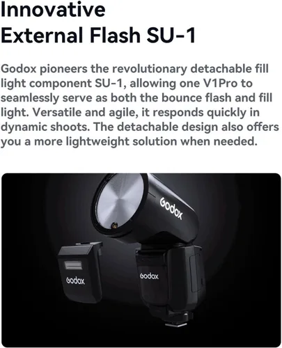 Miniatura 3 de Godox V1 Pro C V1Pro-C Flash con anillo magnético y kit difusor para cámara Canon 76Ws 2.4G HSS TTL, subflash desmontable, tiempo de reciclaje