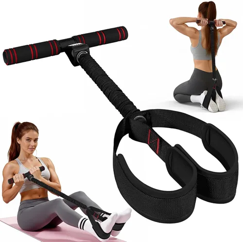 Miniatura 9 de HOXWC Banda de resistencia de pedal multifunción mejorada con asa, bandas de resistencia gruesas de 50 libras para núcleo/ABS, brazo, cintura