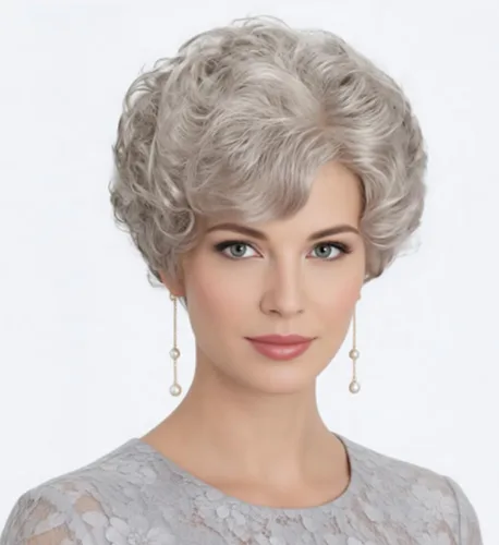 Miniatura 6 de SEVENCOLORS Pelucas cortas de cabello sintético con flequillo lateral y rubio mezclado para mujeres blancas, longitud al hombro, pelucas de cabello