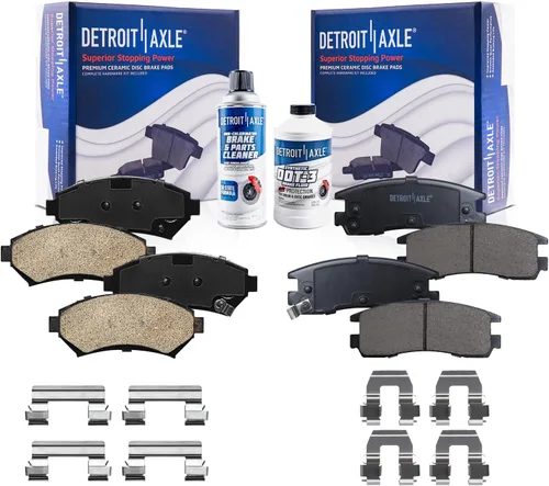 Miniatura 64 de Detroit Axle - Pastillas de freno de cerámica delanteras Reemplazo de pinza de freno derecha para Dodge Ram 1500 Dakota, Ram 1500 Classic - Juego