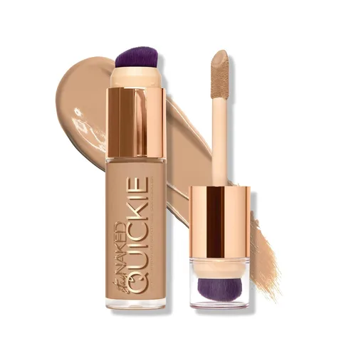Miniatura 13 de Urban Decay Quickie Corrector impermeable de cobertura completa 24 horas, acabado mate natural, vitamina E hidratante, cepillo de pulido de doble
