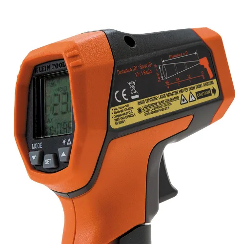 Miniatura 6 de Klein Tools IR5 Termómetro infrarrojo láser dual 12:1, pistola termómetro digital con pantalla retroiluminada, orientación láser dual y escaneo