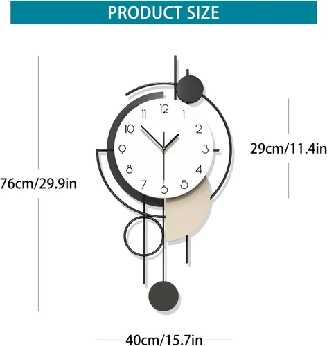 Miniatura 4 de Reloj de pared grande para decoración de sala de estar de 30 pulgadas, moderno reloj de pared decorativo de madera, funciona con pilas, sin tictac