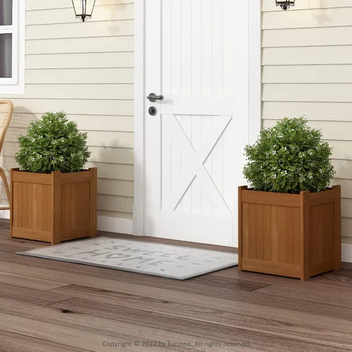 Miniatura 2 de Furinno 2-FG16450 Tioman - Caja de flores de madera dura, dos unidades, color natural
