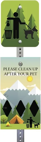 Miniatura 25 de ZERO WASTE USA NUEVA 2026 DISPENSE-ART™ Estación de basura para perros de aluminio con impresión UV de 7 pies - Sin bote de basura - 25% más