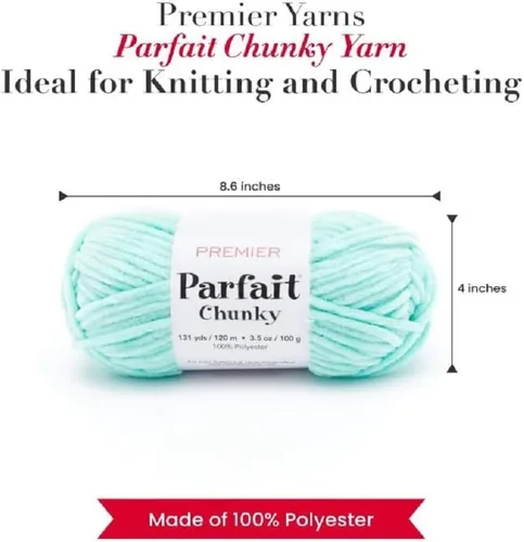 Miniatura 3 de Premier Yarns Parfait - Ovillo de felpilla grueso, 3.5 onzas, 6 unidades, peso súper voluminoso, paquete de 3 unidades con soportes para punto