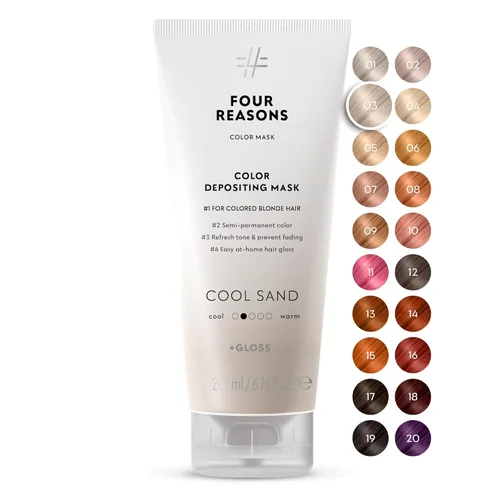 Four Reasons Máscara de Color – Rubio Arena Fría - (27 Colores) Acondicionador para Depósito de Color, Tratamiento Tonificante, Tono y Mejora del 03