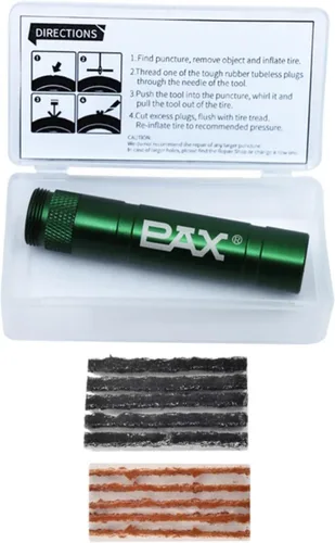 Miniatura 7 de PAX Kit de reparación de neumáticos de bicicleta sin cámara de 12 piezas, incluye recipiente de almacenamiento, herramienta de enchufe, 10 tiras