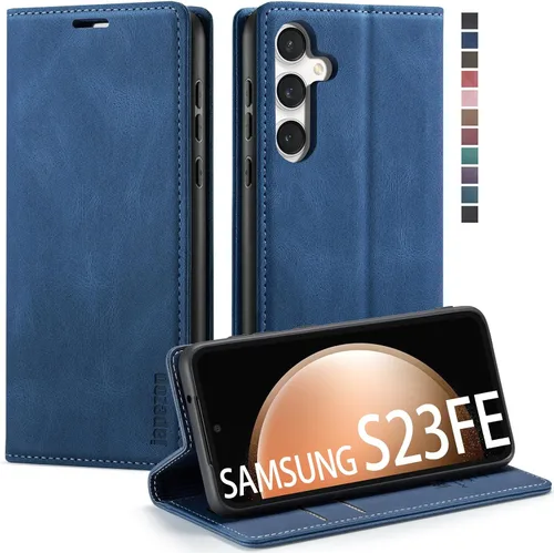 Miniatura 14 de Funda para Samsung Galaxy S23 5G, funda tipo cartera para Samsung Galaxy S23 5G con bloqueo RFID, tarjetero y función atril magnético, funda