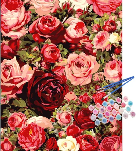 Miniatura 10 de TOCARE Kit de pintura por números de mariposas y flores para adultos principiantes, lienzo de pintura para adultos por números, juegos de pintura