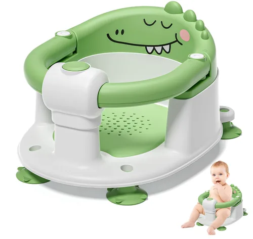 Miniatura 11 de Asiento de baño para bebés de 5 meses en adelante, asiento de baño antideslizante para sentarse, cojín suave y diseño compacto, asiento de bañera
