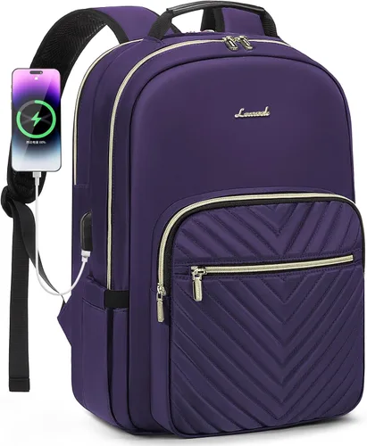 Miniatura 25 de LOVEVOOK - Mochila para laptop de 15.6 pulgadas para mujer, linda mochila de viaje con asa superior, mochila profesional para computadora, mochila