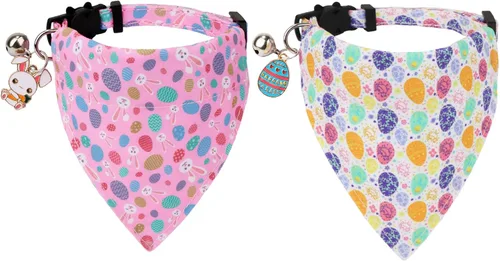 Miniatura 16 de ADOGGYGO Collares de gato con bandera americana separables con bandana extraíble, collar de bandana ajustable del 4 de julio para gatos y gatitos