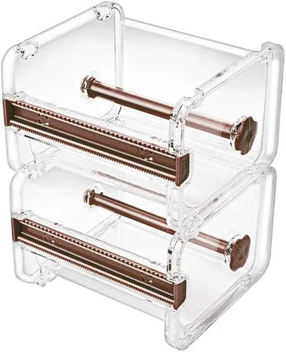 Miniatura 10 de molshine Paquete de 2 Dispensadores Transparentes de Escritorio Multi Washi Cinta de Enmascarar Almacenamiento, Cortador de Cinta, Soporte de Rollo