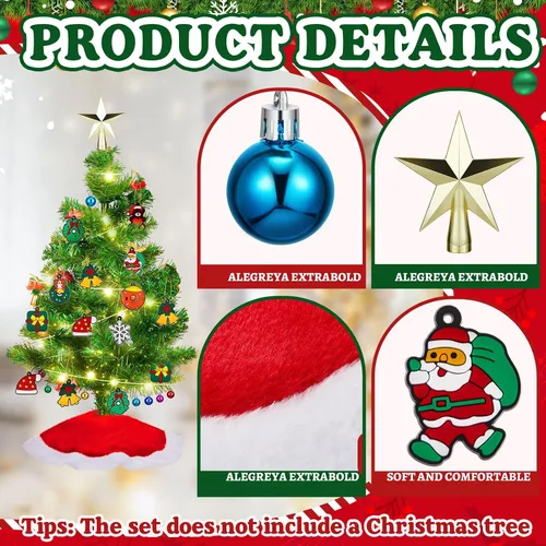 Miniatura 3 de Syhood Juego de 63 piezas de adornos mini para árbol de Navidad, decoración de árbol de Navidad, gadget de minifalda, estrella topper, adorno
