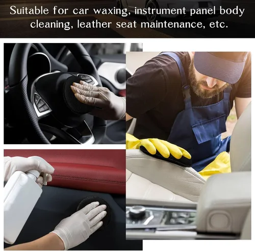 Miniatura 7 de Tanlade 50 almohadillas de microfibra para detalles de automóvil, aplicador de cera, almohadillas de microfibra de lavado, 5 pulgadas de diámetro