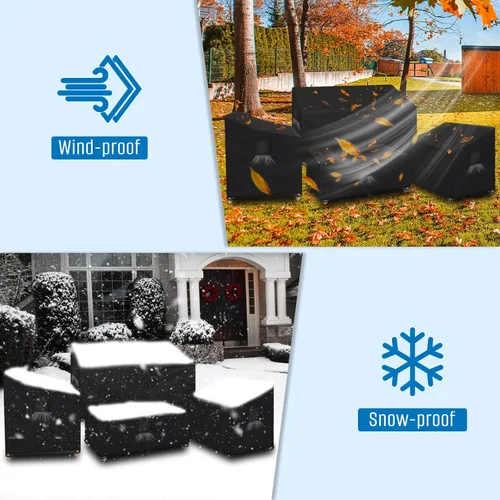 Miniatura 7 de SIRUITON Funda impermeable para muebles de exterior, 4 piezas, fundas para muebles de patio, fundas para muebles de patio, 210D, tela resistente
