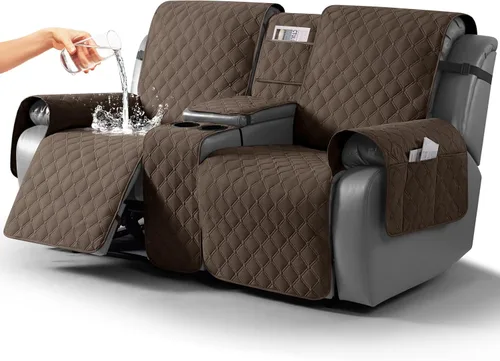 Miniatura 13 de TAOCOCO Funda para Sillón de Dos Plazas Reclinable 100% Impermeable con Consola Central, Funda de Sofá Reclinable Reversible para 2 Asientos