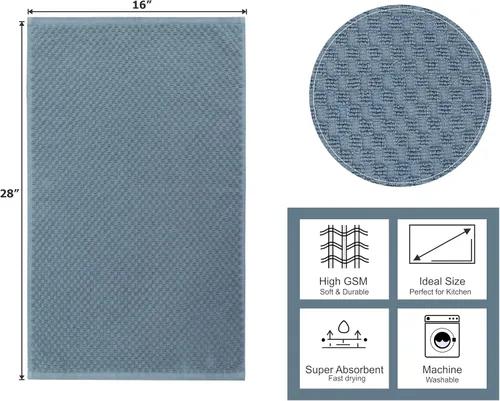 Miniatura 5 de COTTON CRAFT Toalla de cocina increíble - Juego de 12 toallas Terry - 100% algodón Euro Café de tejido a cuatros juego de trapos de cocina - Suave
