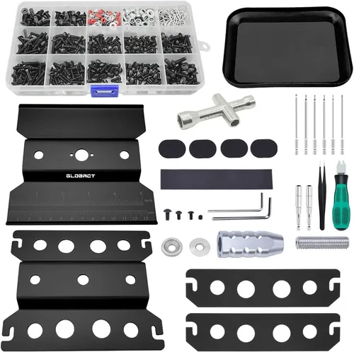 Miniatura 7 de GLOBACT Juego de herramientas de reparación de soporte de trabajo de reparación de automóvil a control remoto, rotación de 360 grados y 521 piezas