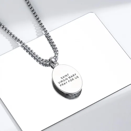 Miniatura 265 de Collar de plata de ley 925 con medalla de San Patrón, colgante de protección católica, amuleto, joyería religiosa para hombres y mujeres