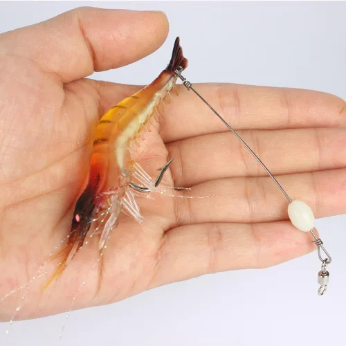Miniatura 4 de Goture Soft Shrimp Lures Fishing Saltwater Luminous Shrimp Bait Set Fishing Lures with Sharp Hooks for Freshwater Saltwater Trout Bass Salmon