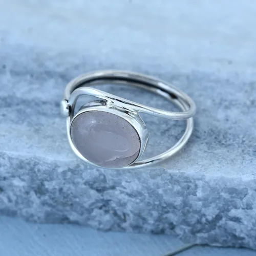 Miniatura 3 de Anillo de plata de ley 925 para mujer, anillo de piedras preciosas naturales, anillo de aniversario de plata de ley, juego de bisel