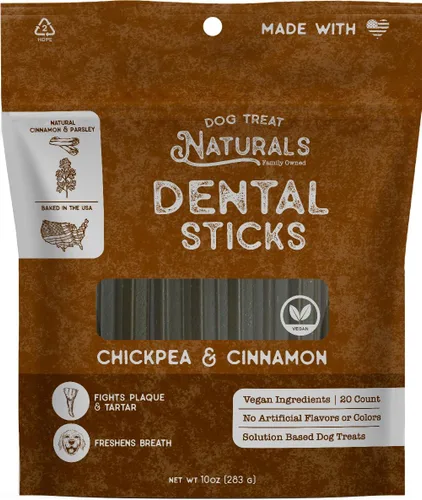 Miniatura 8 de Dog Treat Naturals Palitos dentales de garbanzos y albahaca de 10 onzas, 20 unidades Golosinas dentales masticables para perros pequeños, medianos