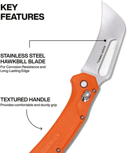 Miniatura 2 de KLEIN TOOLS Electrician's Pocket Knife, EDC Folding Knife with Stainless Steel Blade For Cable And Line Work, Deep-carry Pocket Clip and Lanyard Hole