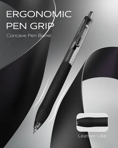 Miniatura 4 de STAGEEK 0.5mm Bolígrafos de Gel de Punta Fina de Escritura Suave, 12 Piezas de Bolígrafos de Tinta Negra, Bolígrafos de Gel Retráctiles de Aspecto