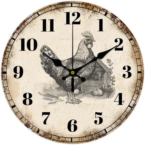 Miniatura 12 de CHGCRAFT Cardinal - Reloj de pared de 12 pulgadas, funciona con pilas, sin tictac, silencioso, reloj de pared decorativo para sala de estar