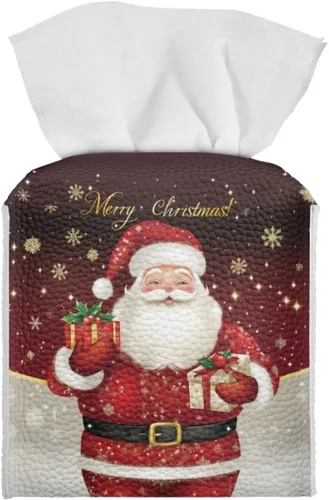 Miniatura 23 de 250th Anniversary Square Tissue Box Cover Pu Leather Tissue Holder Facial Paper Cover Waterproof Toilet Paper Holder for Bathroom Bedroom Modern