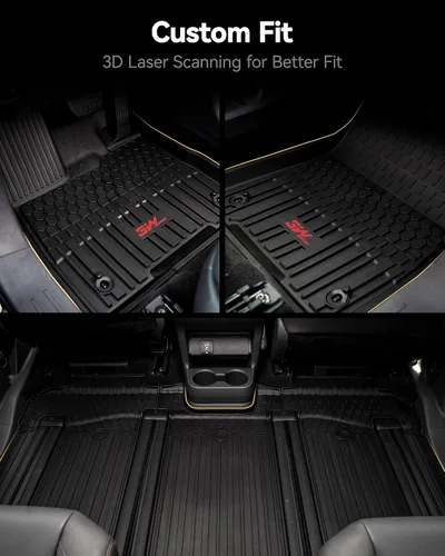 Miniatura 8 de 3W Alfombrillas para Toyota Sienna 2021-2026 LE/XLE (solo para 8 asientos), revestimiento de suelo TPE para todo tipo de clima, ajuste personalizado