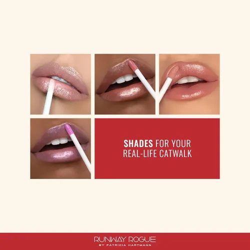 Miniatura 6 de Runway Rogue Brillo de labios clásico, brillo labial hidratante ultra transparente rosa perlado pálido, 'Bride in Show