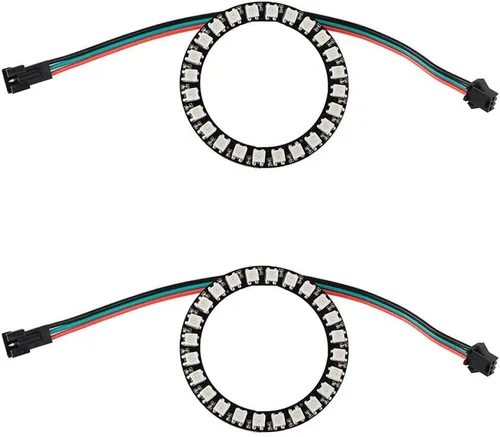 Miniatura 9 de 2 unids 35Bits WS2812 5050 RGB LED anillo lámpara luz etapa luz con controlador de anillo RGB a todo color integrado para Arduino Raspberry Pi ESP32